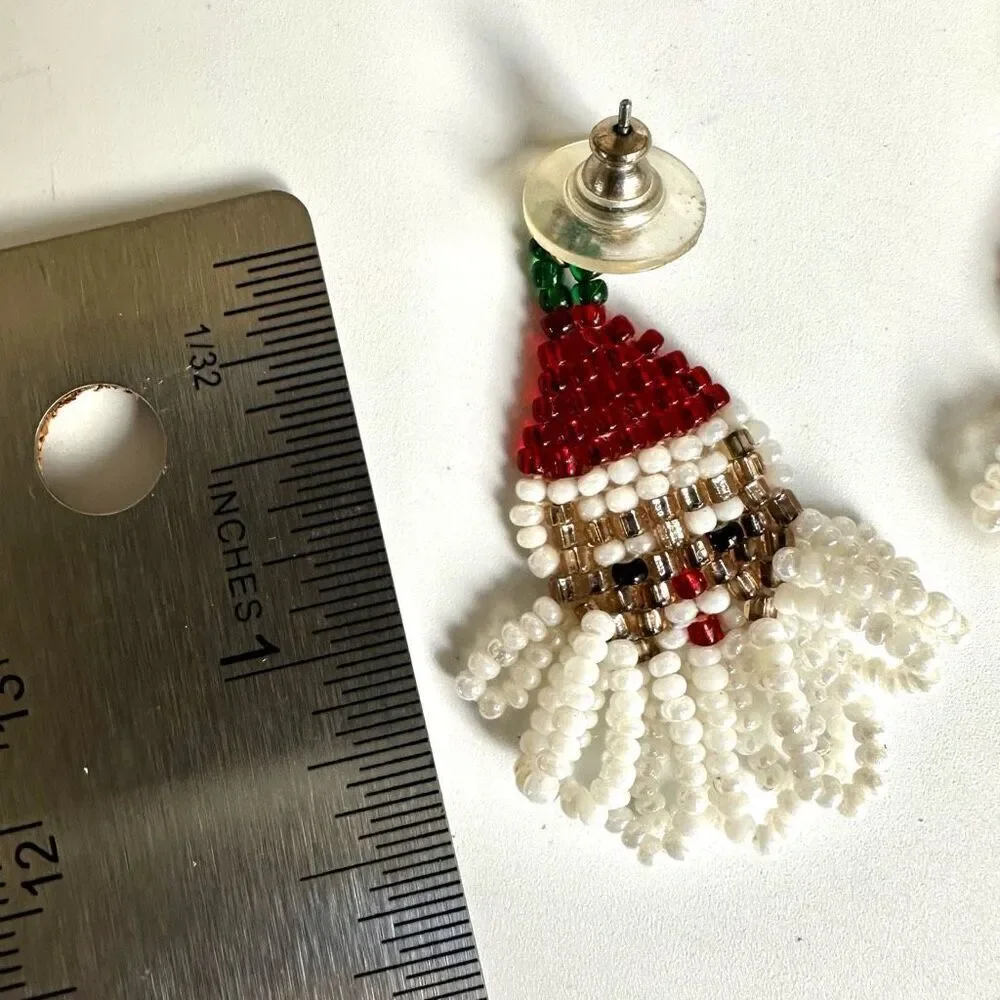 Beaded Santa Claus earrings